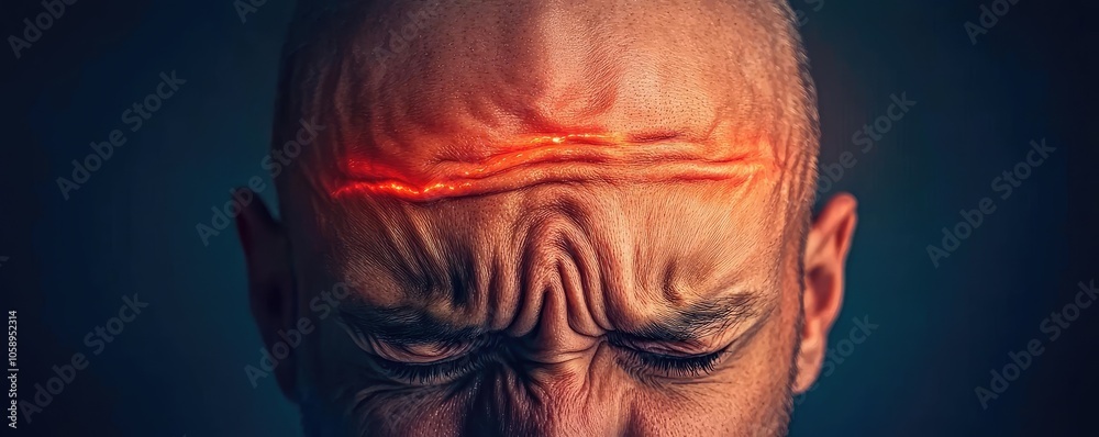 A close-up of a man experiencing intense pain or stress, with visible facial tension. A close-up of a man experiencing intense pain or stress, with visible facial tension.