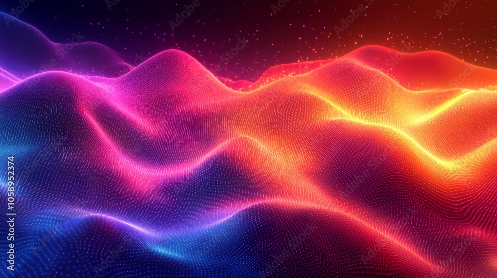 Obraz premium Abstract Digital Landscape with Vibrant Gradient