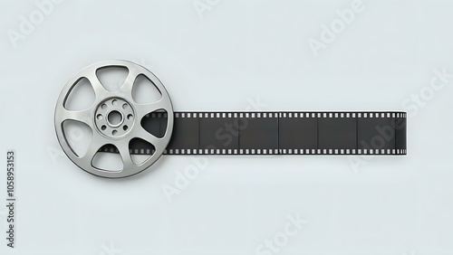 Film Reel on Grey Background