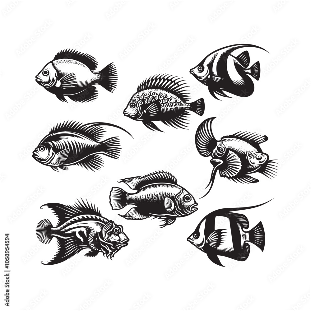 Fototapeta premium Fish silhouette