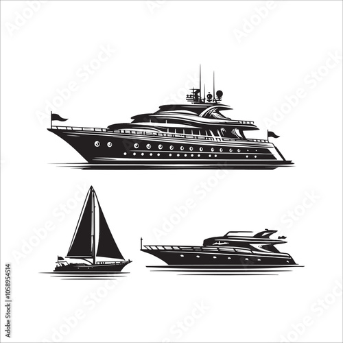 boat collection silhouette.