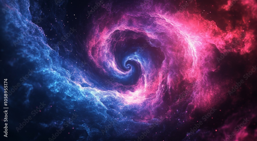 Colorful swirling nebula in deep space with vibrant hues of blue and pink during cosmic night Colorful swirling nebula in deep space with vibrant hues of blue and pink during cosmic night