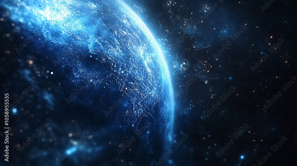 Fototapeta premium Global Network of the Digital Earth