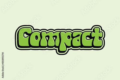 3d text effect with the word "compact"