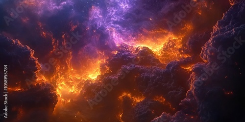 Fiery Clouds in the Cosmos photo