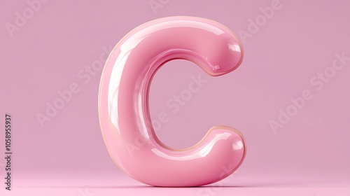 Artistic Pink Letter C Illustration on Soft Background