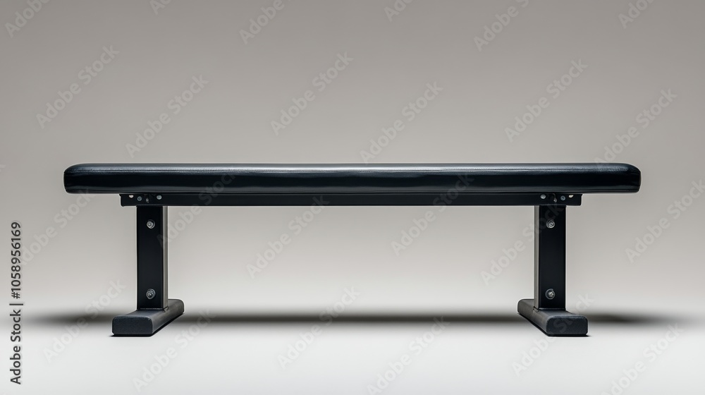 Black Weightlifting Bench Isolated on a Gray Background Black Weightlifting Bench Isolated on a Gray Background