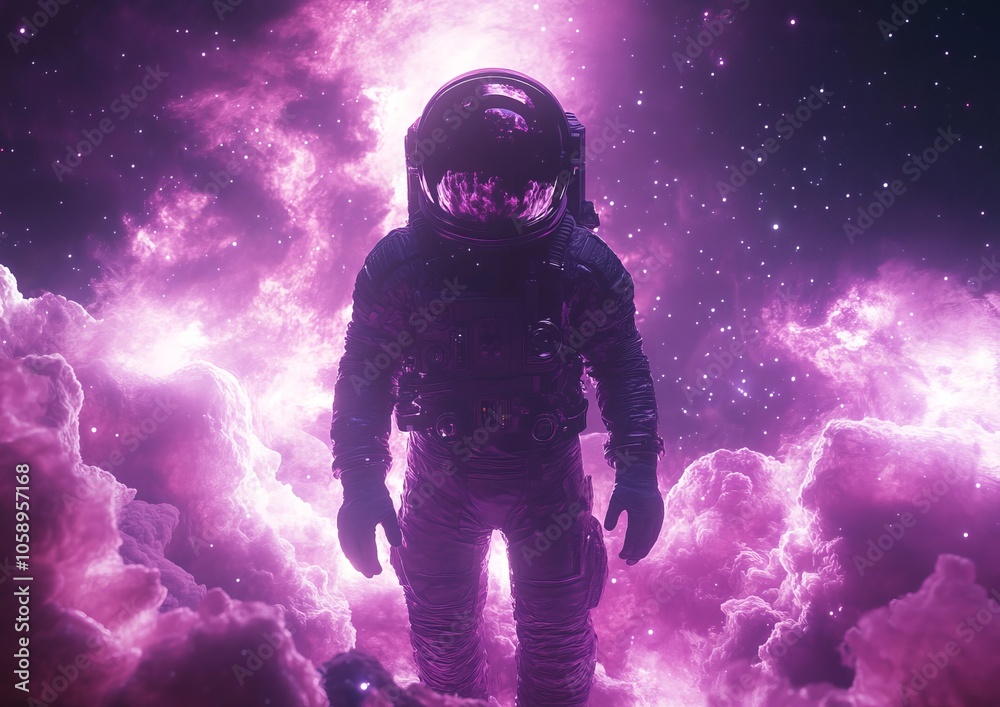 Astronaut in a Cosmic Purple Nebula Astronaut in a Cosmic Purple Nebula