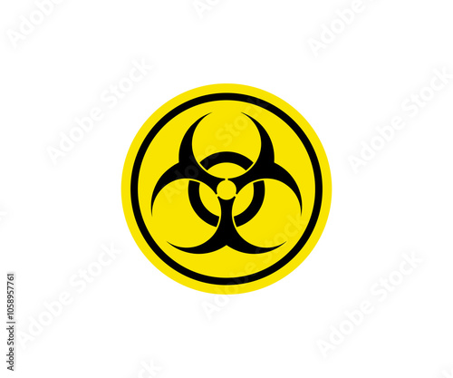 Biohazard warning sign icon. Biohazard sign, logo, badge, icon, sticker, label, emblem, stamp, symbol illustration on transparent background PNG.  photo