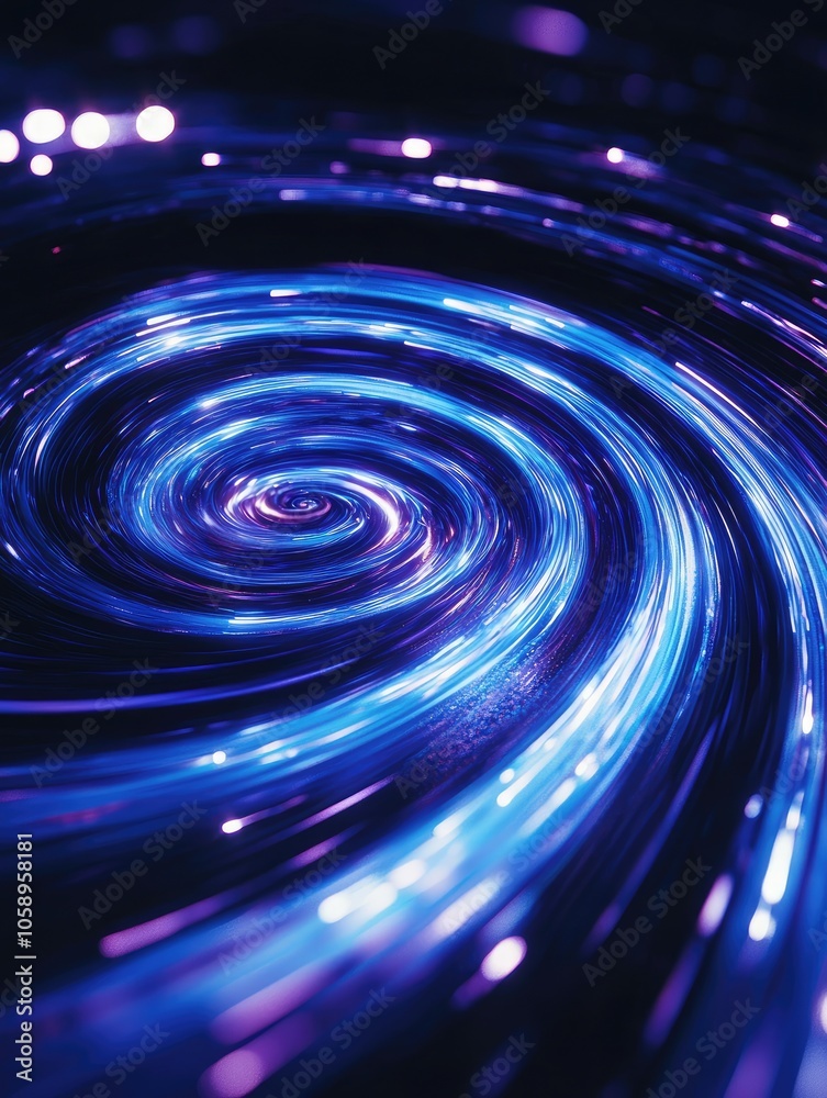 Captivating Spiral of Vibrant Blue Light Captivating Spiral of Vibrant Blue Light