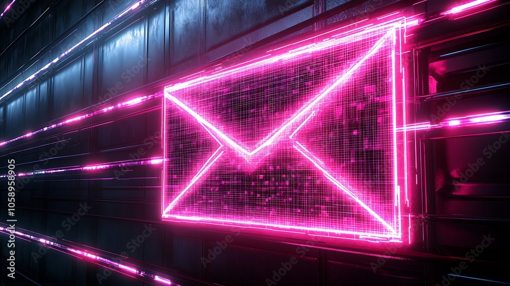 Futuristic Cyberpunk Email Icon Illustration Futuristic Cyberpunk Email Icon Illustration