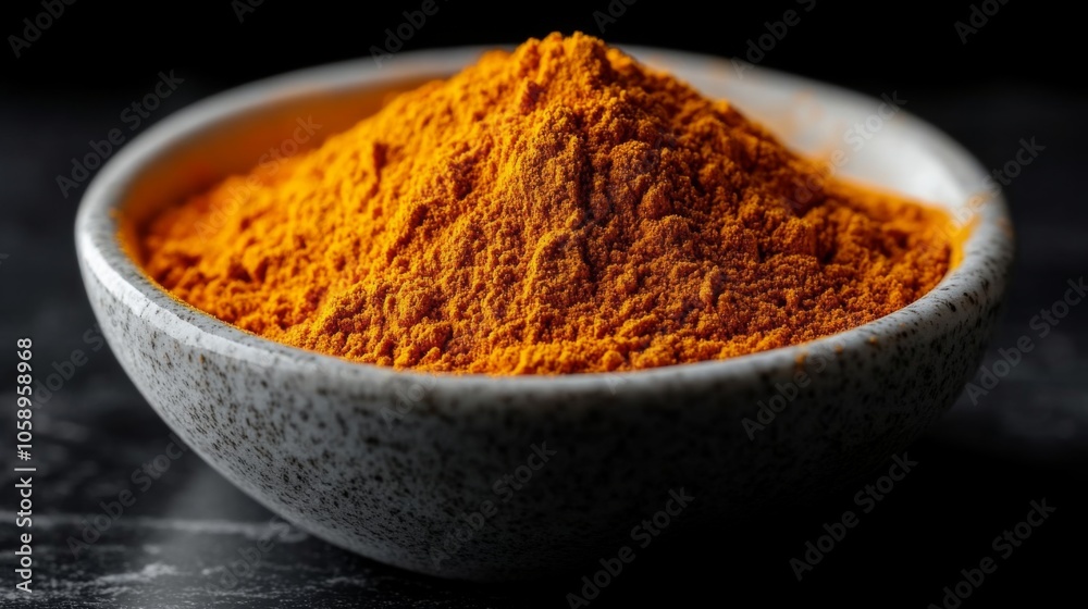 Turmeric Powder in a White Bowl Turmeric Powder in a White Bowl