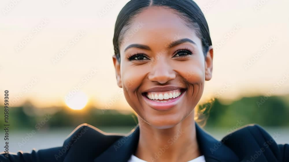 Close Up Isolated Business Beauty Woman Happy Cheering Smiling Outdoor with Bokeh and Flares - Success Concept Close Up Isolated Business Beauty Woman Happy Cheering Smiling Outdoor with Bokeh and Flares - Success Concept
