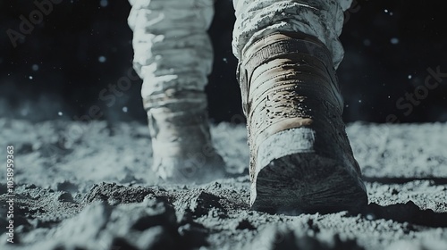 Astronaut's First Steps on the Moon photo