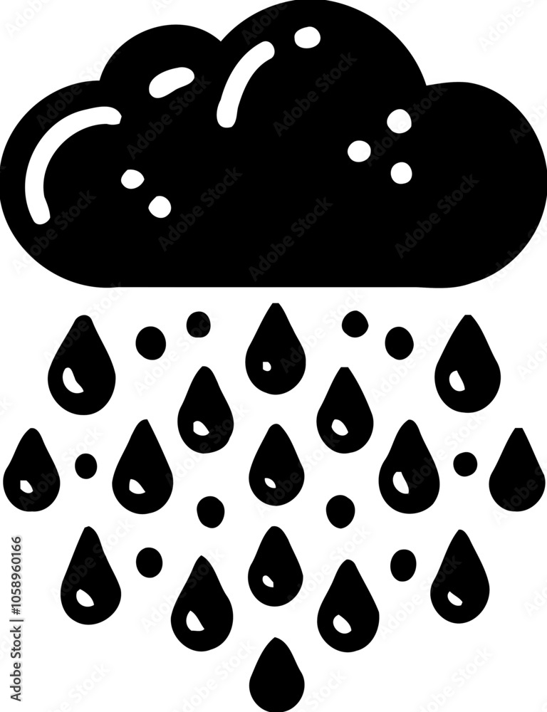 Silhouette of rain cloud with raindrops, weather and climate icon, rainy day illustration
Silhouette of rain cloud with raindrops, weather and climate icon, rainy day illustration