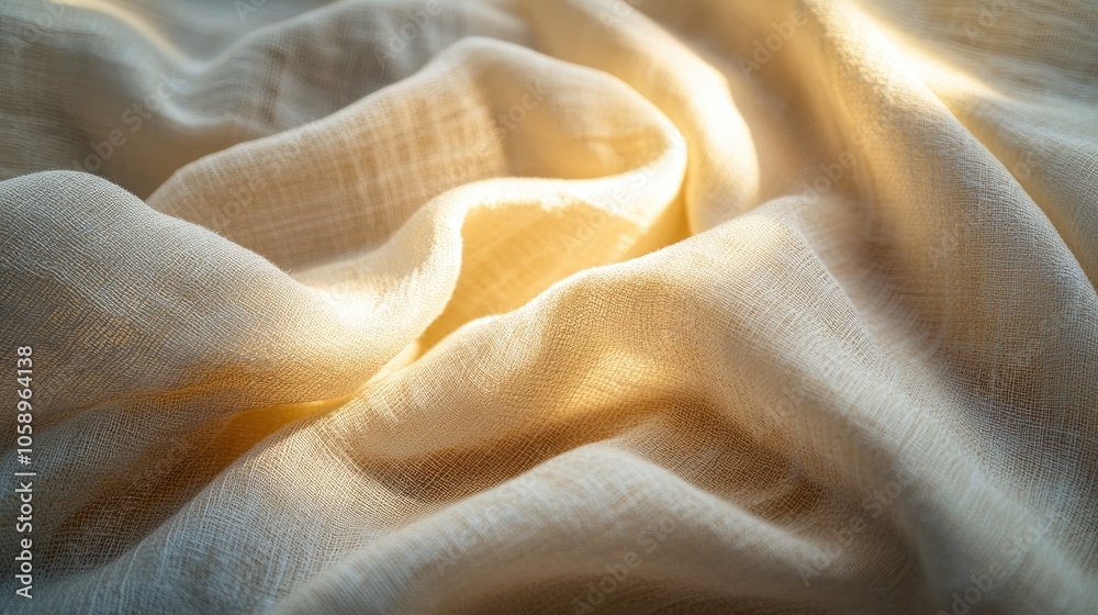 Close up of textured fabric featuring wrinkles with a soft blur effect that emphasizes the center of the material Close up of textured fabric featuring wrinkles with a soft blur effect that emphasizes the center of the material