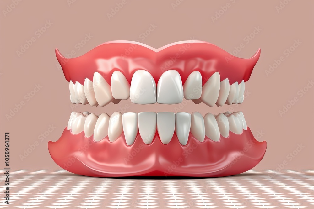 Full Denture Smile - A Perfect Set of White Teeth Full Denture Smile - A Perfect Set of White Teeth