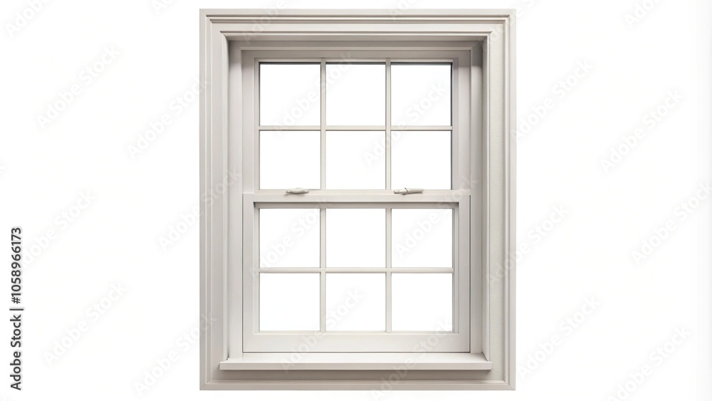 White double hung window isolated on white background White double hung window isolated on white background