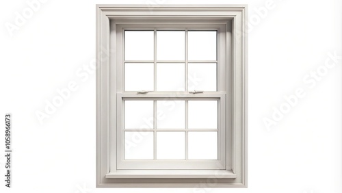 White double hung window isolated on white background