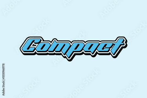 3d text effect with the word "compact"