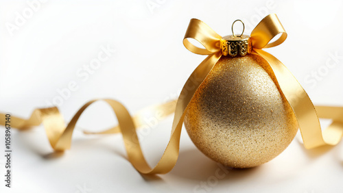 Glamorous Gold Christmas Ball: Luxurious Ornament for Holiday Marketing and Festive Promotions