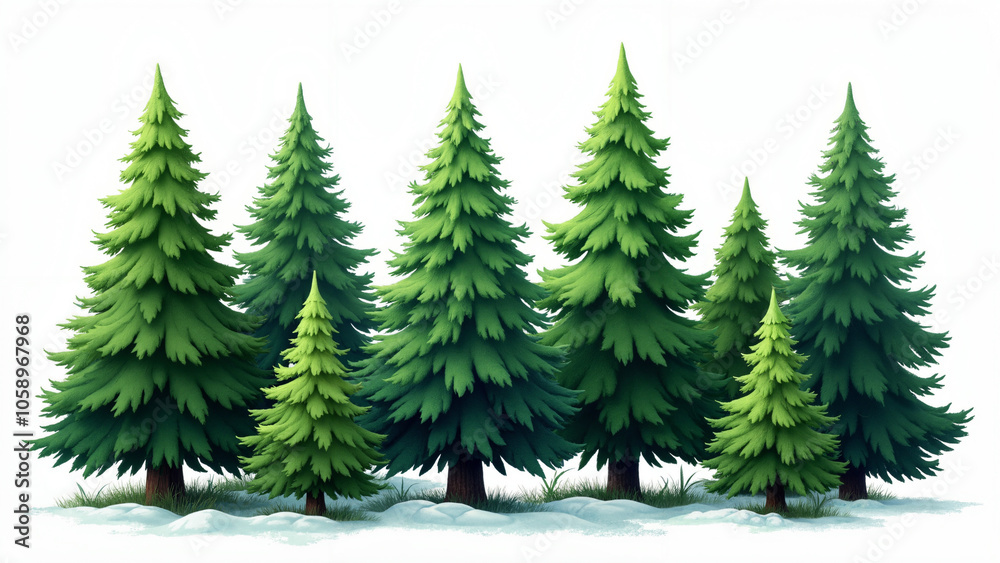 Festive Green Trees Vector Set: Isolated Christmas Illustrations for Holiday Marketing and Seasonal Designs Festive Green Trees Vector Set: Isolated Christmas Illustrations for Holiday Marketing and Seasonal Designs