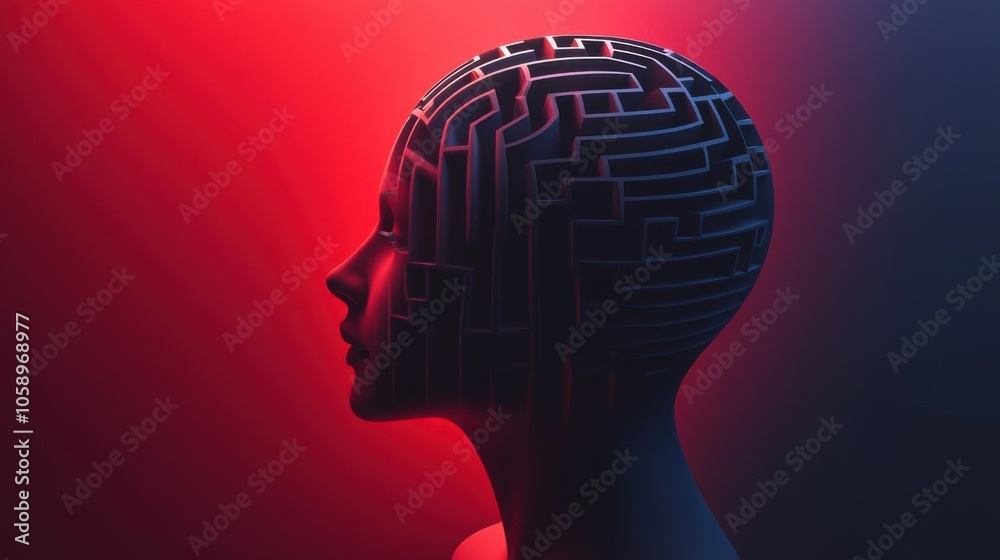 Obraz premium The Labyrinthine Mind: A Conceptual Exploration of Thought