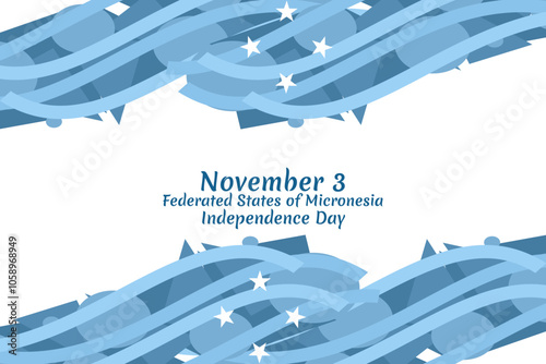 November 3, Independence Day of Federated States of Micronesia vector illustration. Suitable for greeting card, poster and banner.