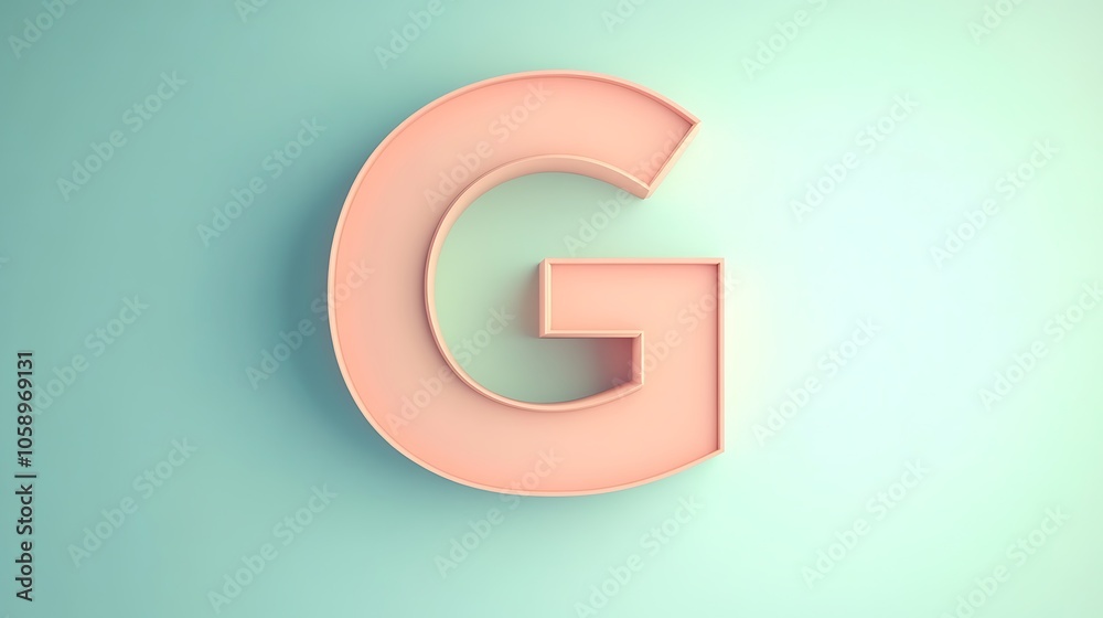 Minimalistic Illustrated Letter G on Soft Background Minimalistic Illustrated Letter G on Soft Background