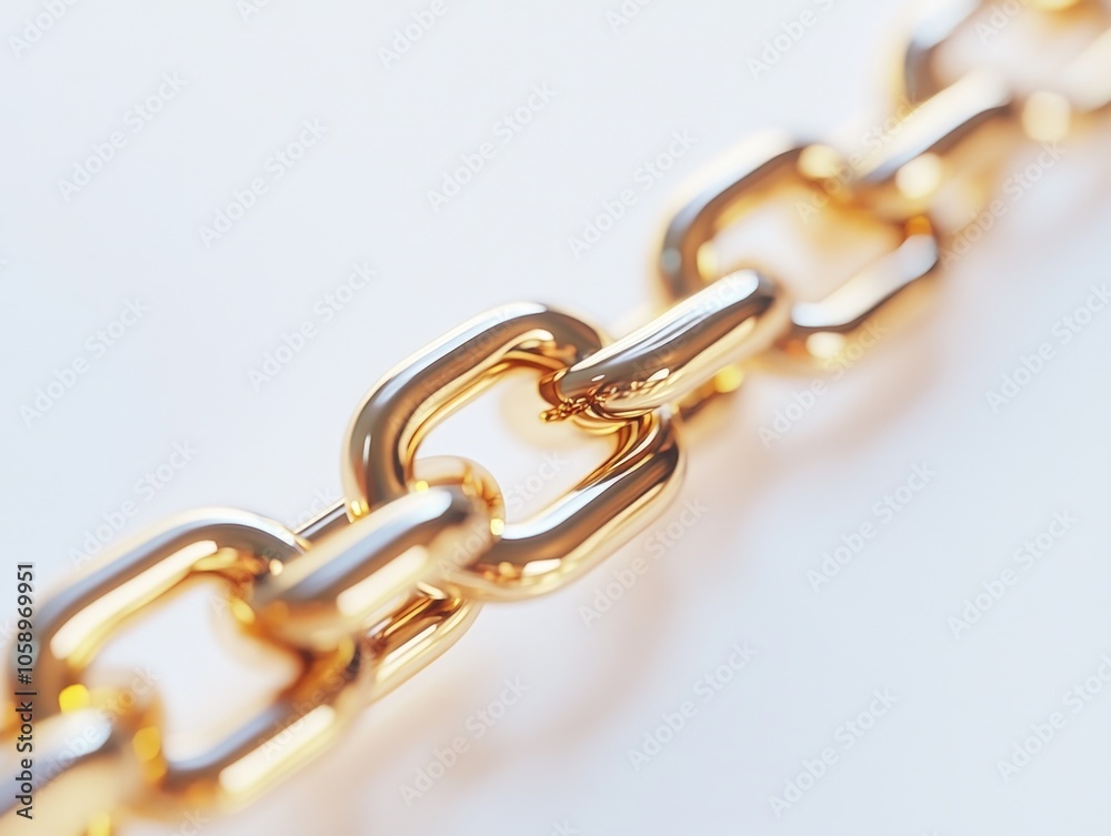 Fototapeta premium Close-up of a chain on a white surface