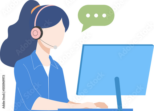 Friendly Customer Service Agent Illustration