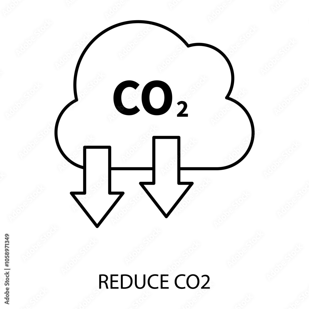 reduce co2 concept line icon. Simple element illustration. reduce co2 concept outline symbol design. reduce co2 concept line icon. Simple element illustration. reduce co2 concept outline symbol design.