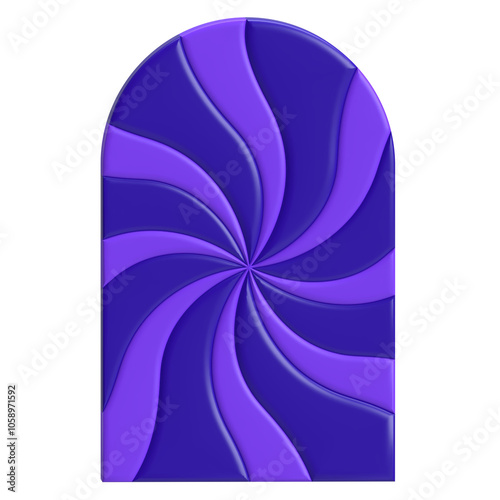Rounded Door with  Spiral 3D Element