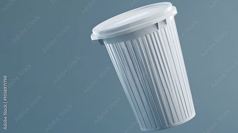 Minimalist 3D Floating Trash Bin in Air Minimalist 3D Floating Trash Bin in Air