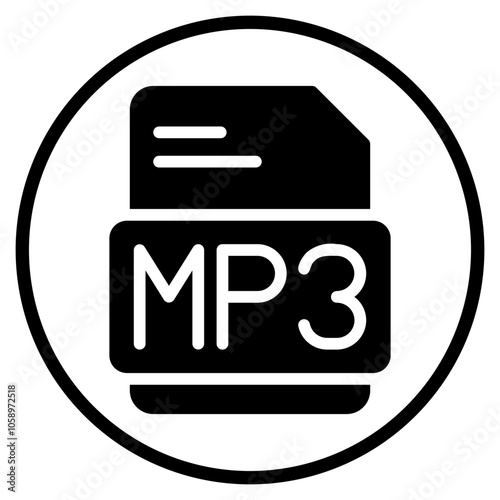 mp3 glyph icon