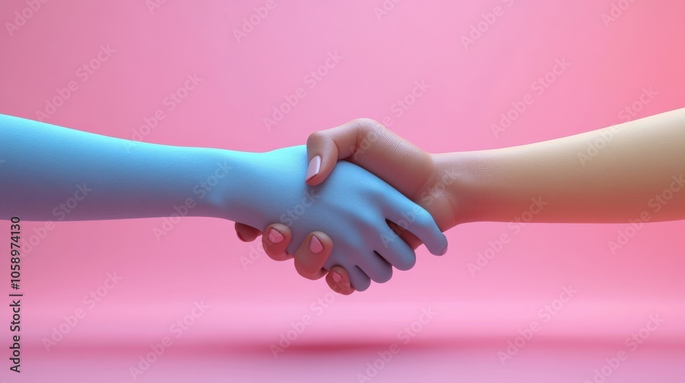 Two Hands Shaking - Partnership and Agreement Concept Two Hands Shaking - Partnership and Agreement Concept