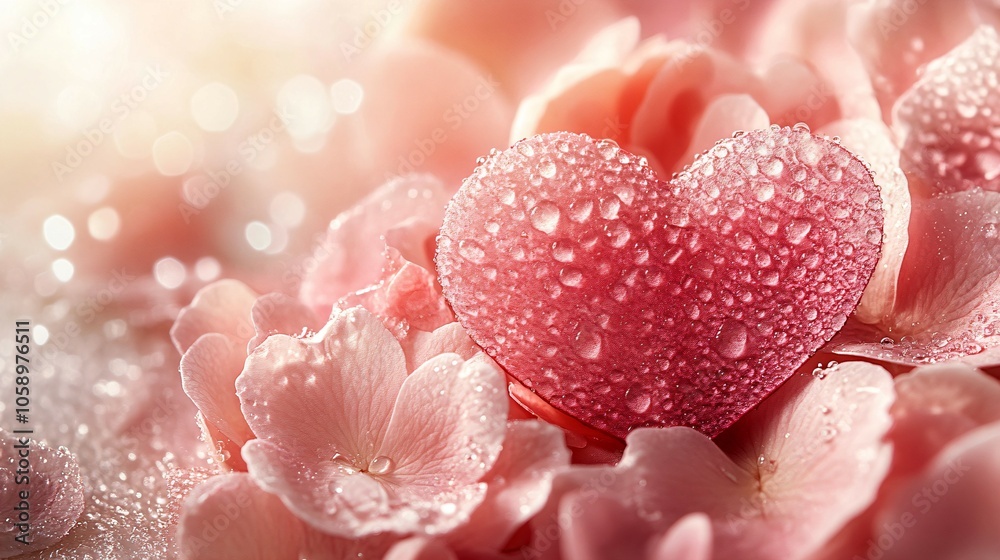 Heart-Shaped Pink Petals on Soft Background Heart-Shaped Pink Petals on Soft Background
