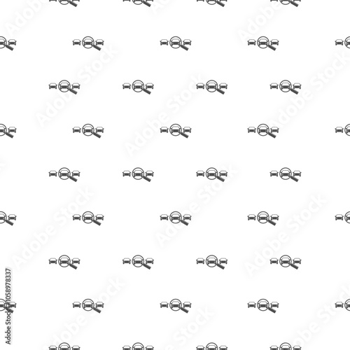 Magnifying glass with car icon pattern seamless isolated on white background