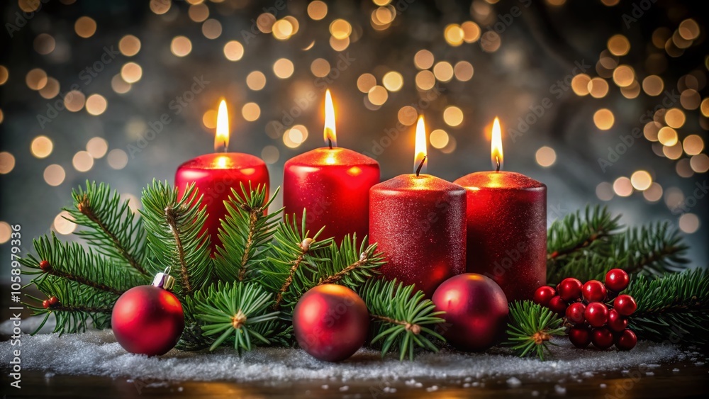 Christmas Candlelight Greeting Macro Photography Christmas Candlelight Greeting Macro Photography