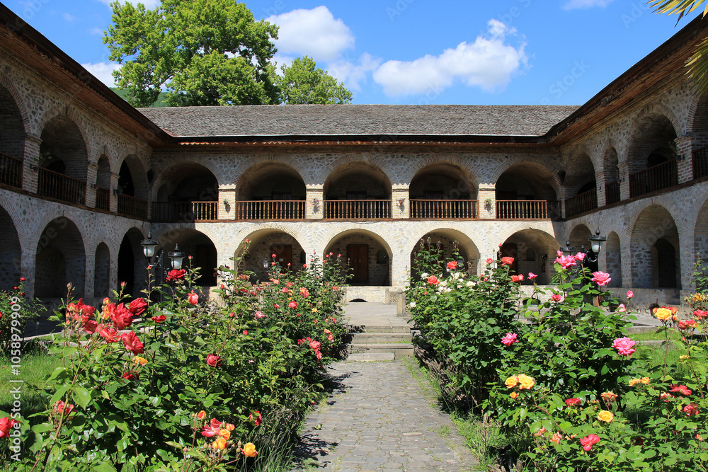 Obraz premium Sheki Caravanserai is located in Azerbaijan. Sheki Caravanserai was built in the 18th century.