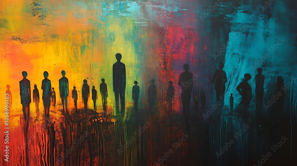 painter silhouettes stock illustrations colorful background painter silhouettes stock illustrations colorful background