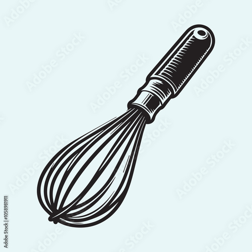 Kitchen Whisk logo, Kitchen Whisk icon vector, Kitchen Whisk silhouette vector icon black and white