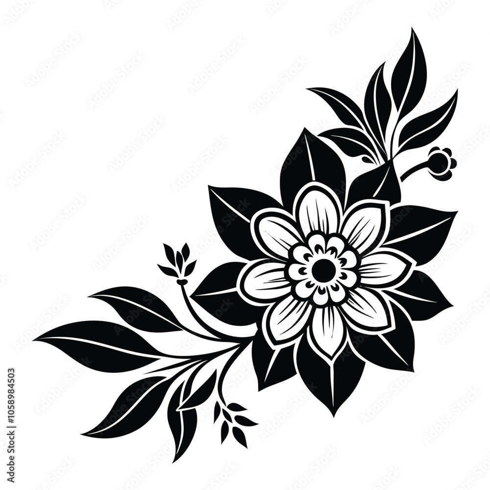 vector flower design corner shape the floral simple vector flower design corner shape the floral simple