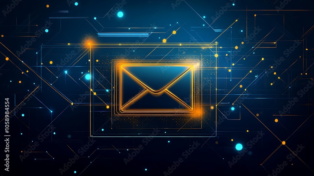 Modern Email Icon in Art Deco Style Illustration Modern Email Icon in Art Deco Style Illustration