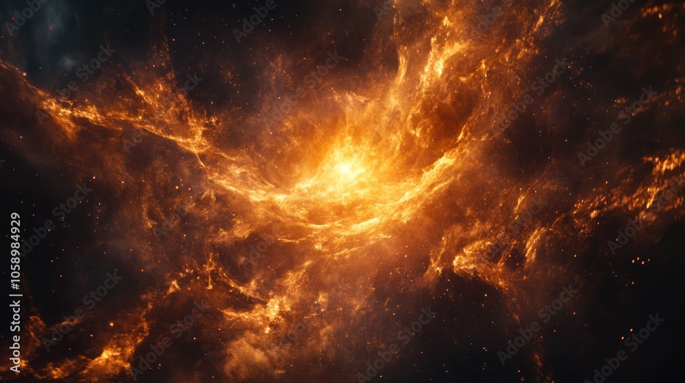 Fototapeta premium Vibrant Flames Swirling Against Dark Background