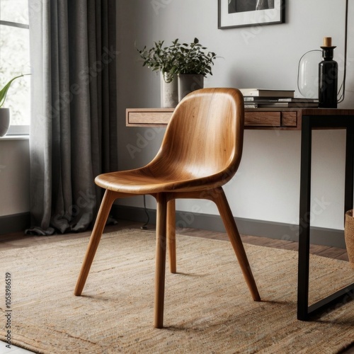 wooden chair and table