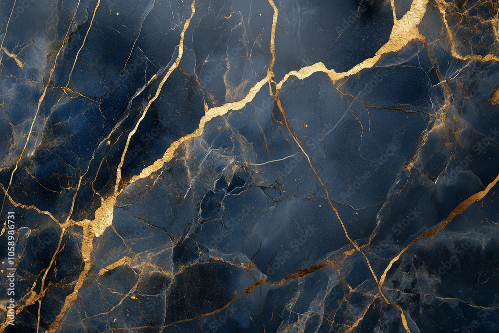 Blue marble background with gold lines texture Blue marble background with gold lines texture