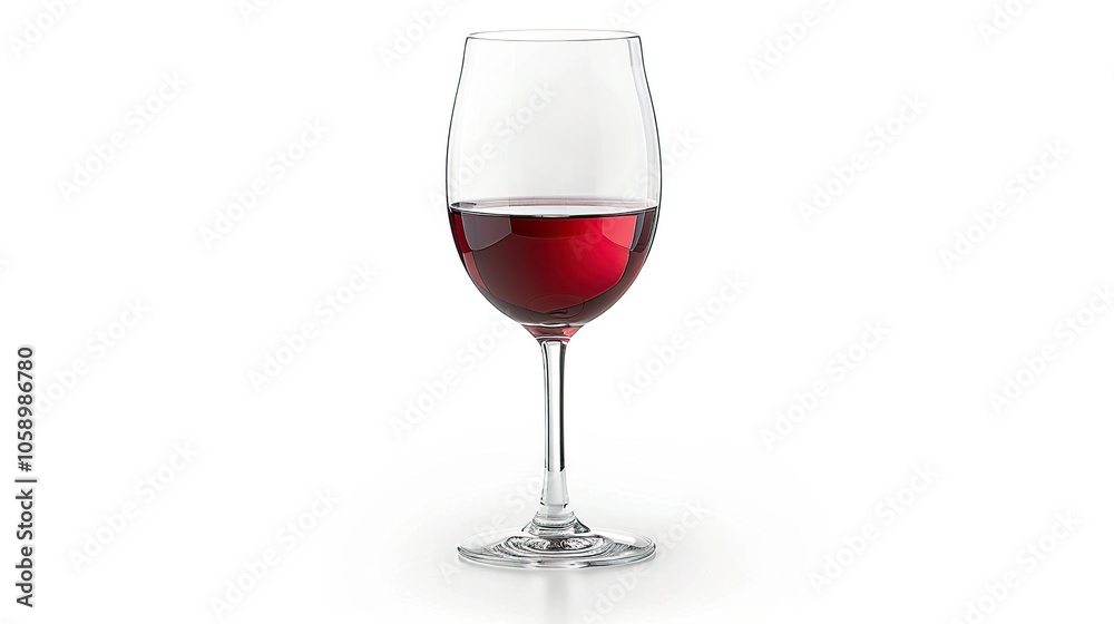 A glass of red wine with a white background. (1)