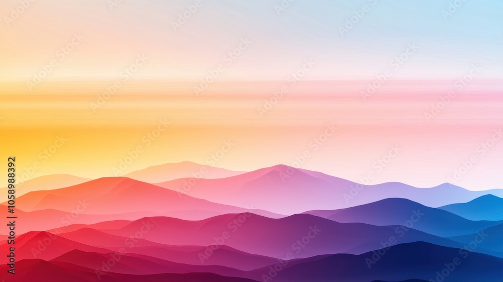 Misty Mountain Range at Dawn Layers of Color Misty Mountain Range at Dawn Layers of Color