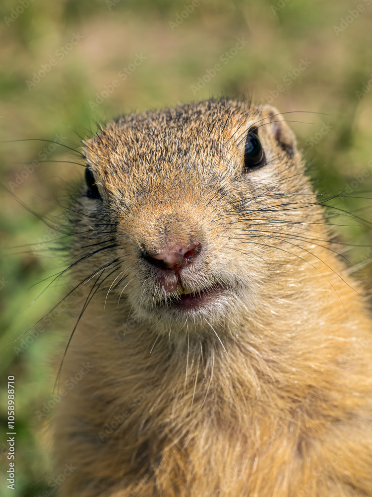 Prairie dog looking at the camera. Close-up portrait a head of a prairie dog's . Prairie dog looking at the camera. Close-up portrait a head of a prairie dog's .